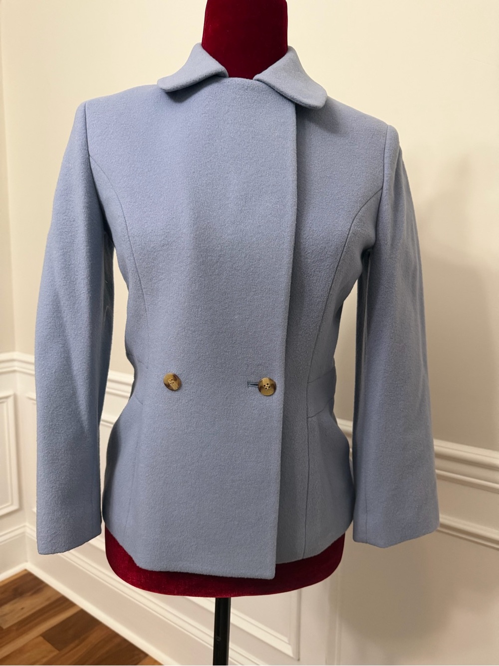 LYNN Kenneth Lynn Lilac Wool Double Breasted Blazer‎ Jacket Italian Fabric